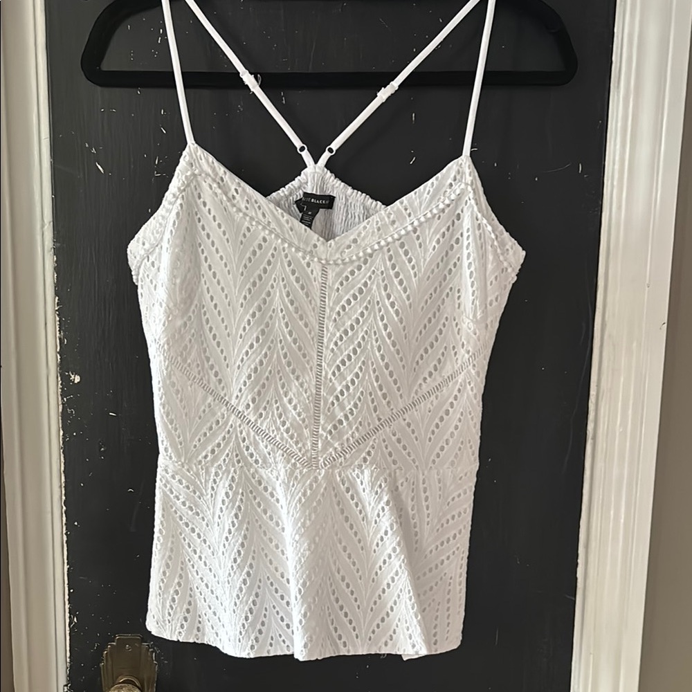 White House Black Market White Eyelet Lace Camisole